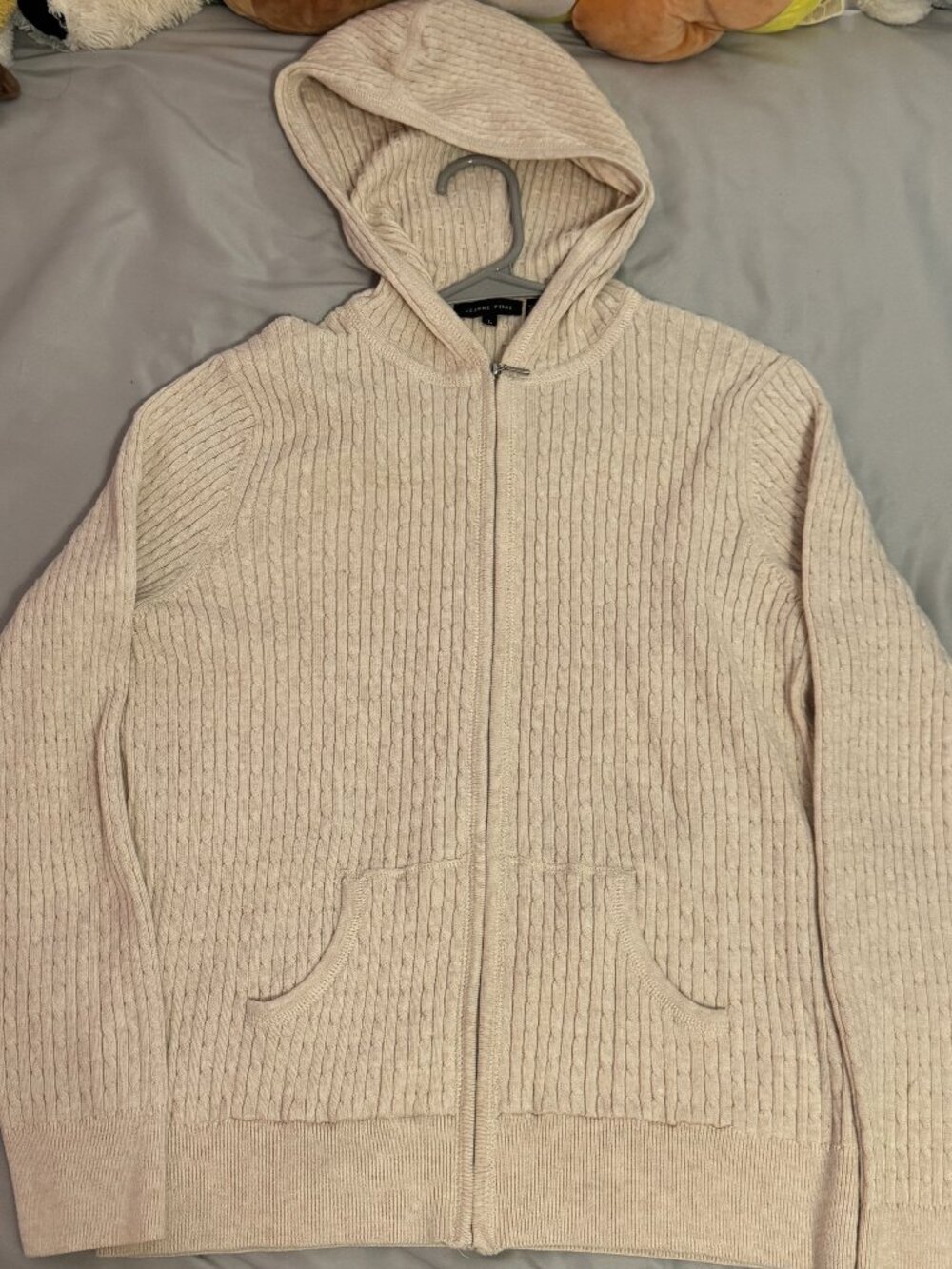 Jeanne Pierre Cream Zip-up hoodie